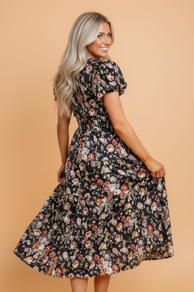 Moonlit Blooms Maxi Dress