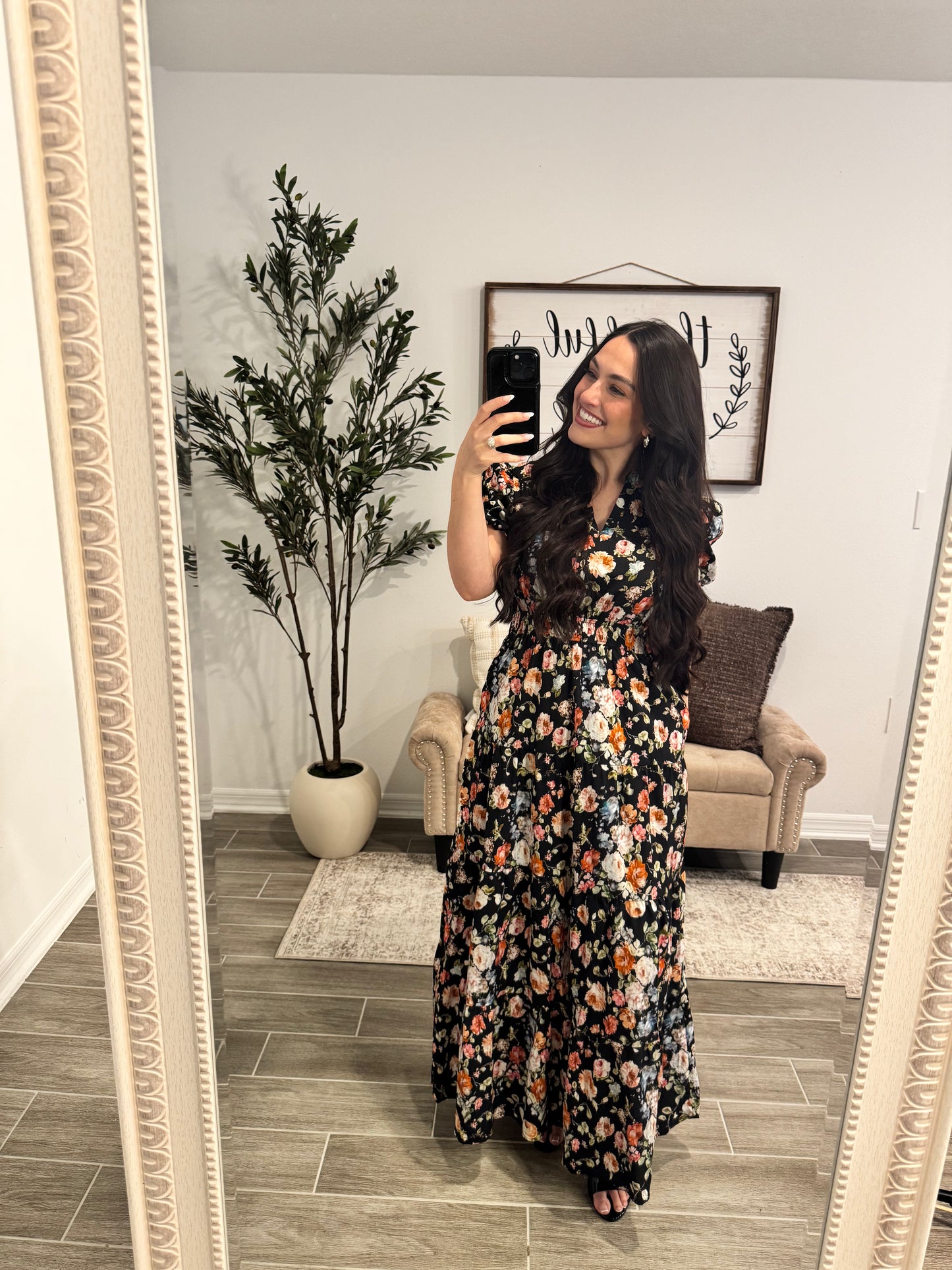 Moonlit Blooms Maxi Dress