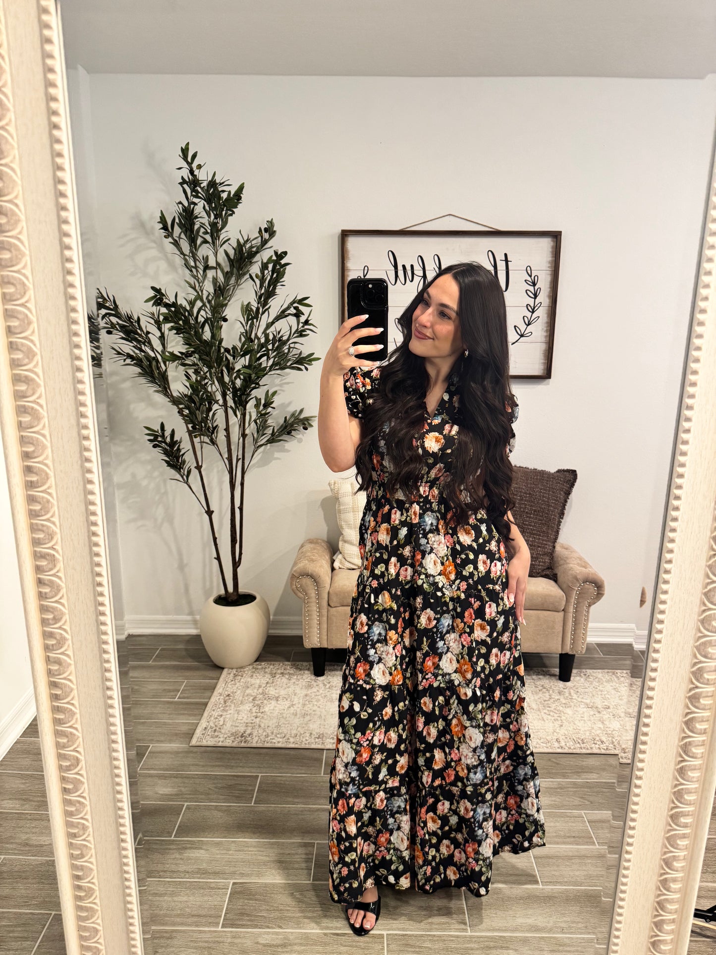 Moonlit Blooms Maxi Dress