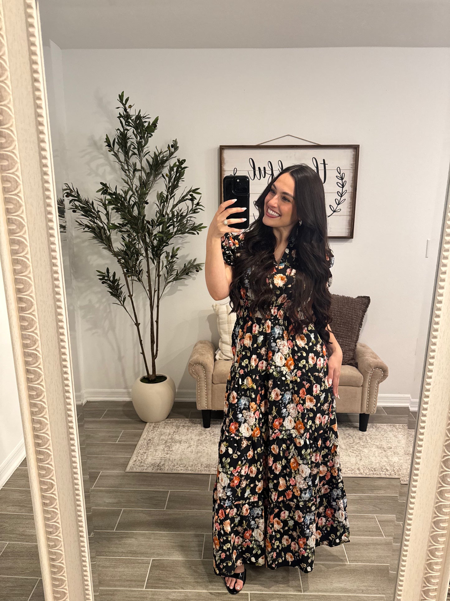 Moonlit Blooms Maxi Dress
